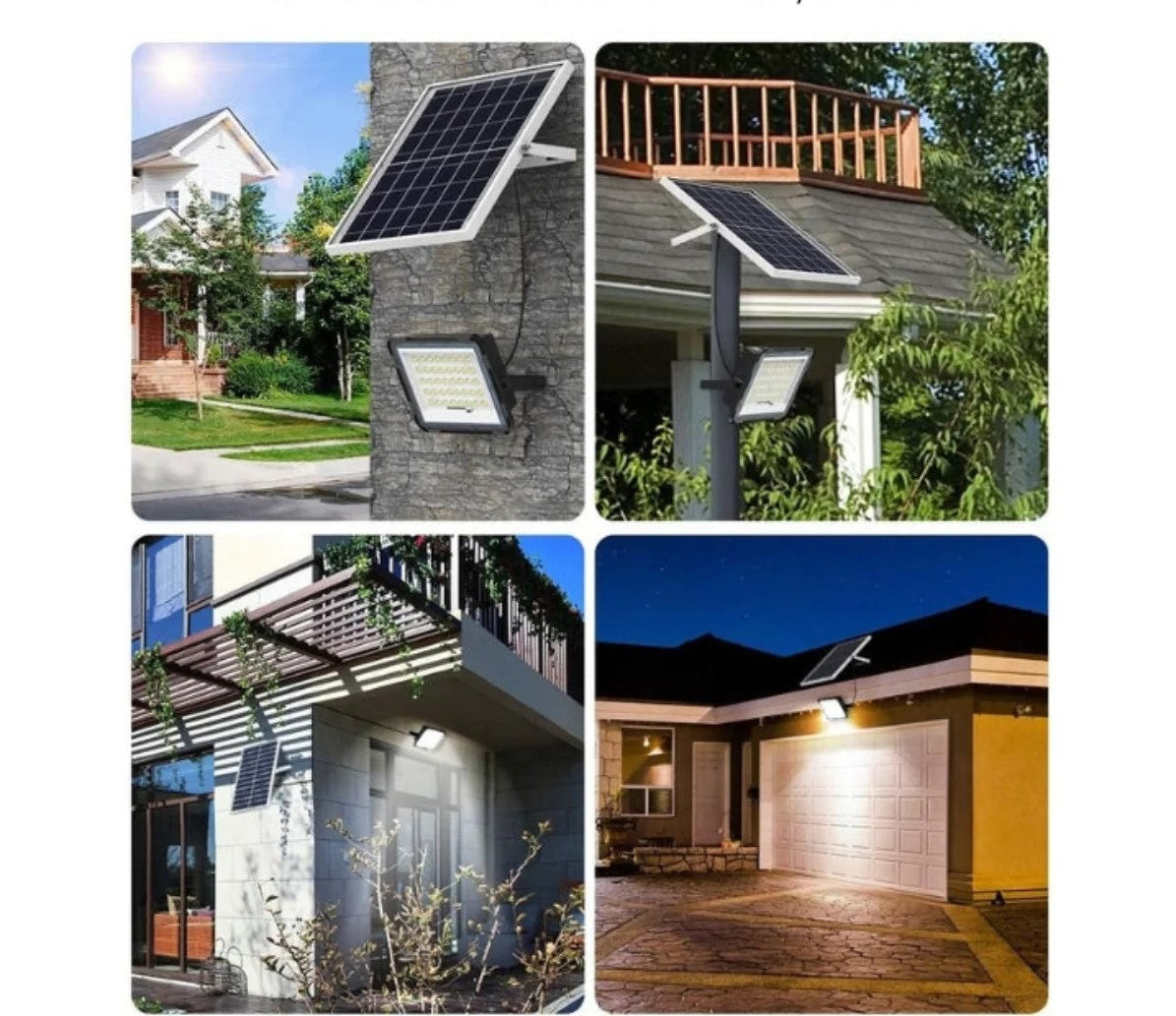 LumiForce Solar 500W - Más luz, más seguridad, cero consumo eléctrico.